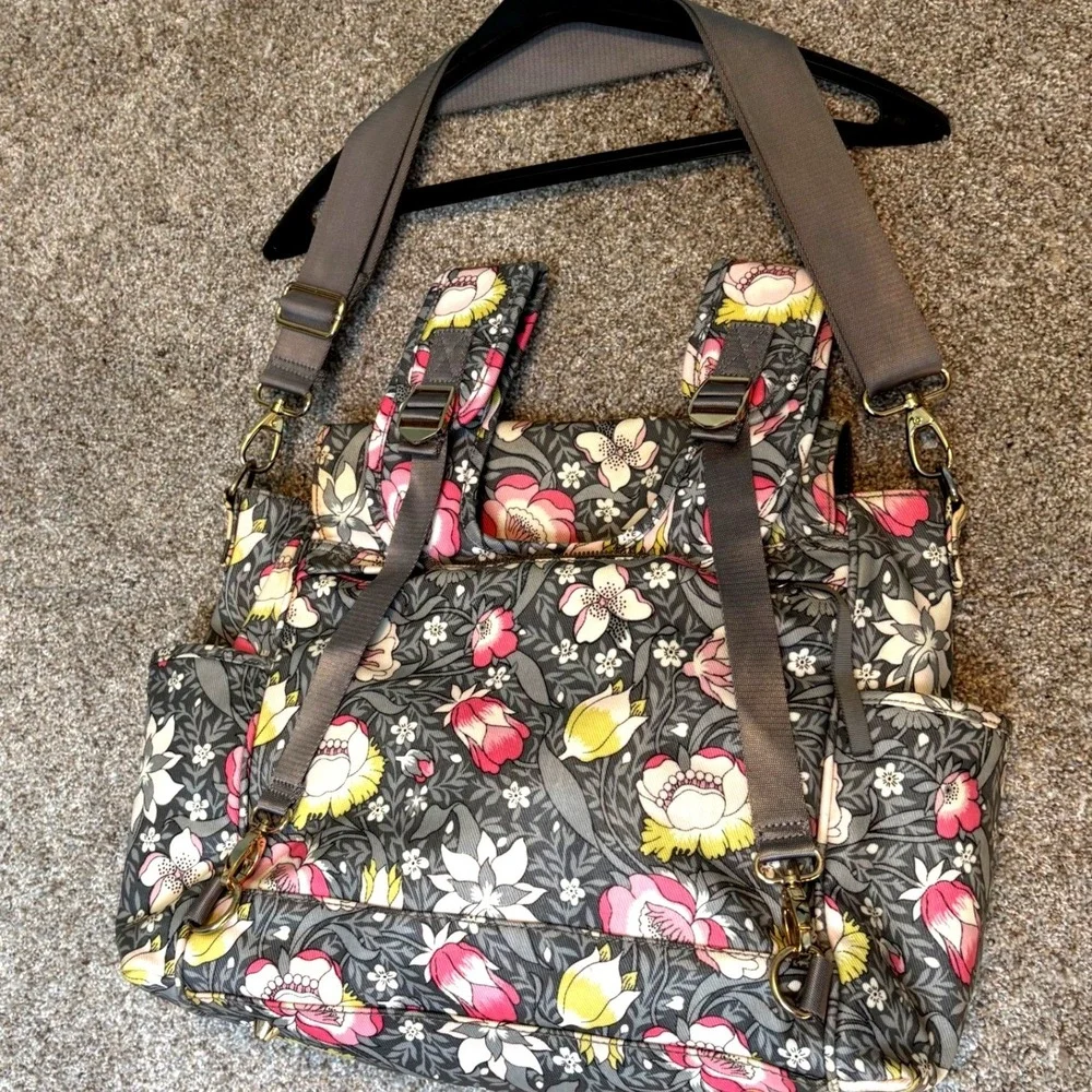 Pottery Barn Kids Diaper Bag Gray Floral Liberty London Backpack